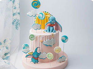 翻糖作品-小飞象卡通蛋糕